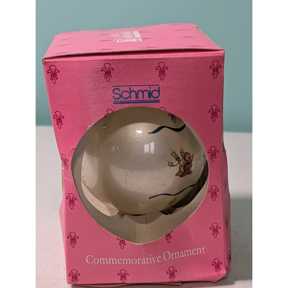 Disney Beauy And The Beast Commemrative Schmid Ornament 1991 Vintage
